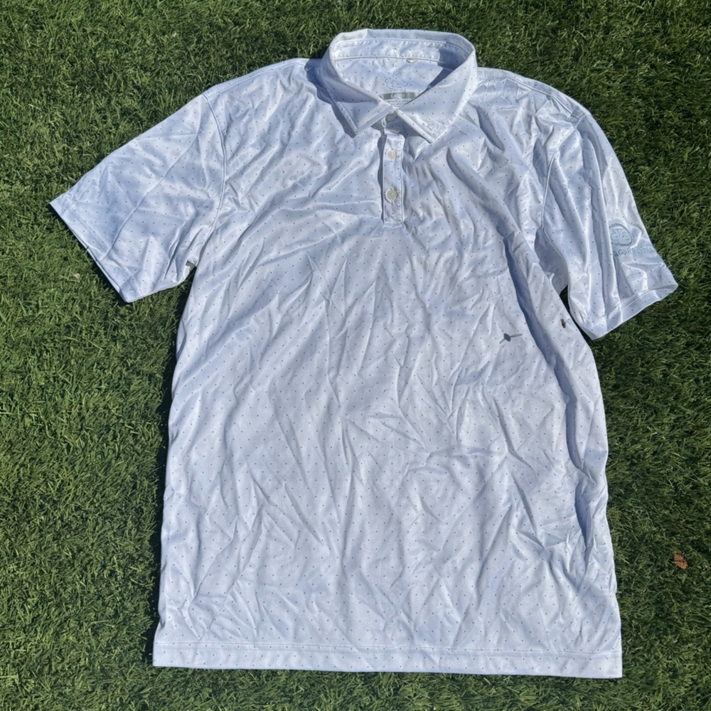 Swannies Mens Polka Dot Polo White Large